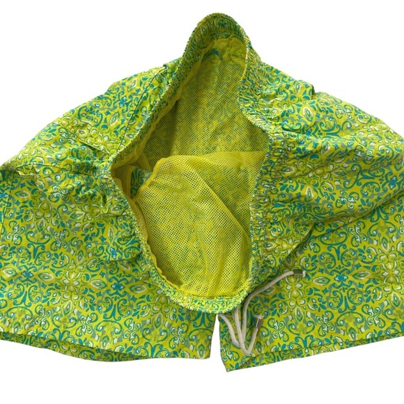 J. McLaughlin Swim Trunks Lined Yellow Green Size Large Beach Shorts - Picture 3 of 9